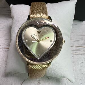 Juicy Couture Black Label Heart & Rhinestone Watch 9” W7